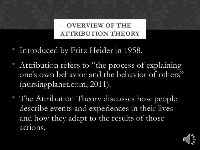 Fritz heider attribution theory 1958